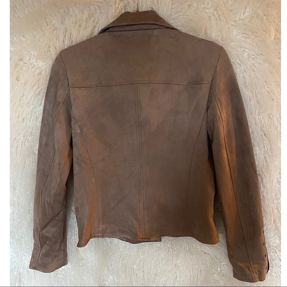 NWT Kut from the Kloth Eveline Vegan Suede Moto Jacket - Size XS - Buff - Picture 6 of 8